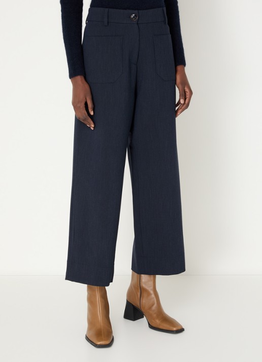 Sessùn Hudkin high waist loose fit pantalon met steekzakken - detail 4 indigo