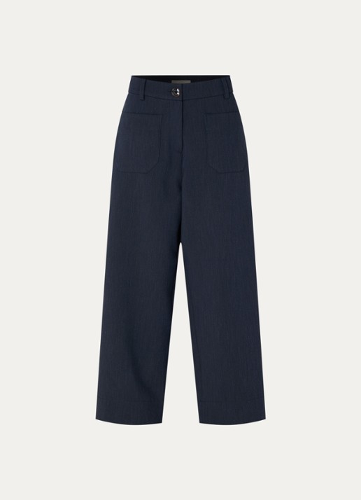Sessùn Hudkin high waist loose fit pantalon met steekzakken - voorkant 2 indigo