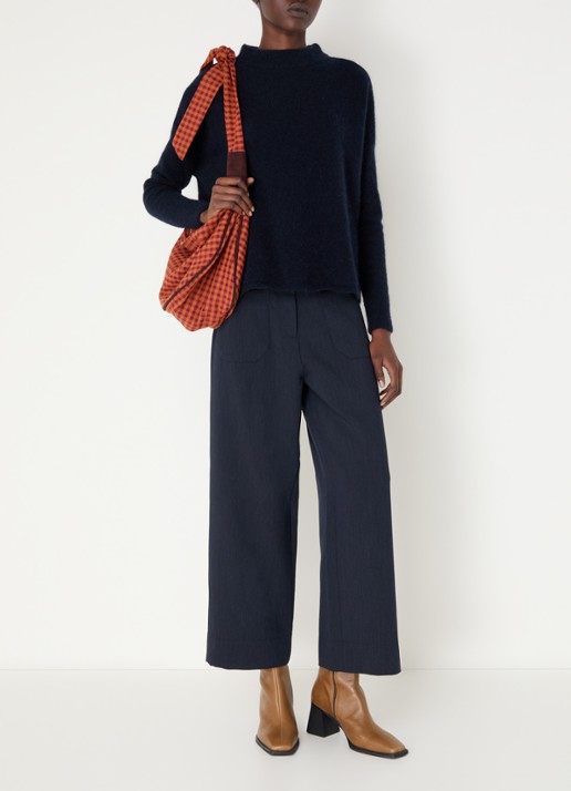 Sessùn Hudkin high waist loose fit pantalon met steekzakken - voorkant 3 indigo