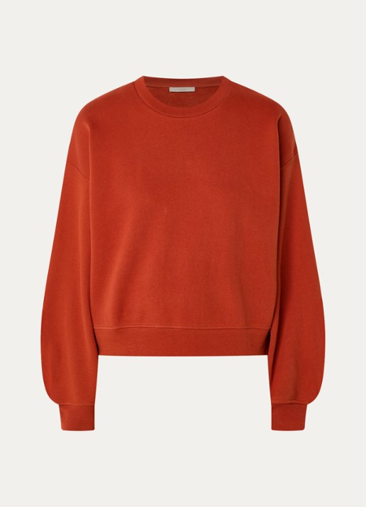 Sessùn Inea sweater met ronde hals - voorkant steenrood