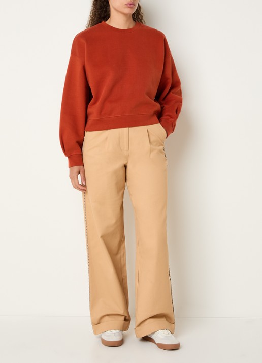 Sessùn Inea sweater met ronde hals - voorkant 2 steenrood