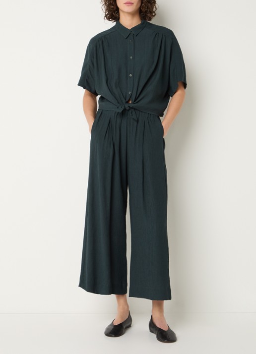 Sessùn Isla Minima culottes van crêpe  - voorkant 2 petrol