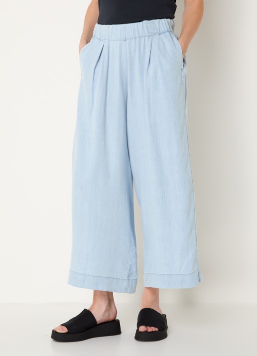 Sessùn Islanim high waist cropped broek van chambray