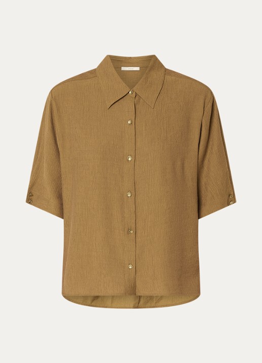 Sessùn Kalya blouse met structuur - voorkant okergeel