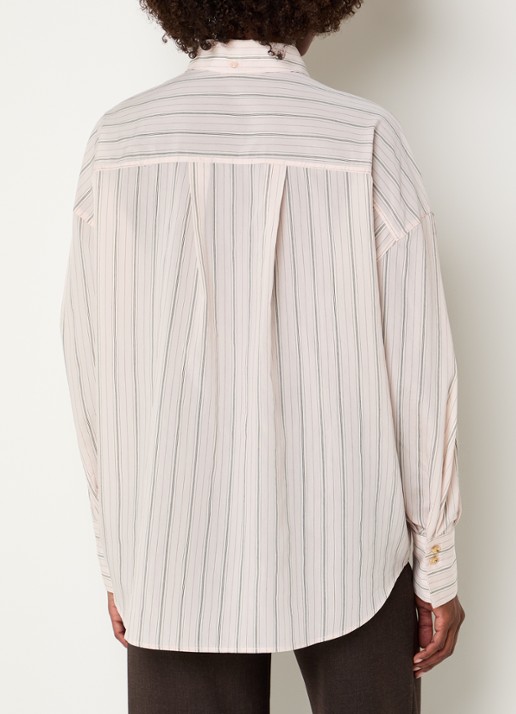 Sessùn Mabel blouse met streepprint - achterkant 4 lichtroze