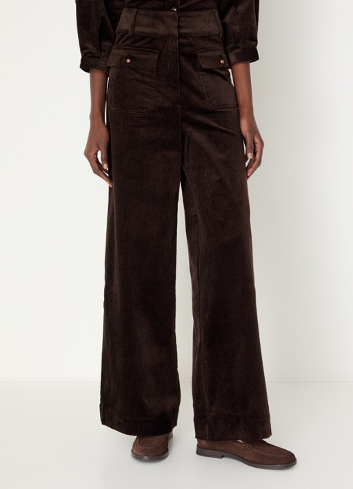 Sessùn Manhastreet high waist wide fit chino van corduroy