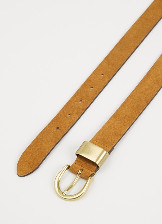 Sessùn Milou riem van suède - detail cognac