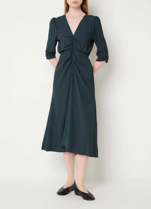 Sessùn Nylia midi jurk met V-hals