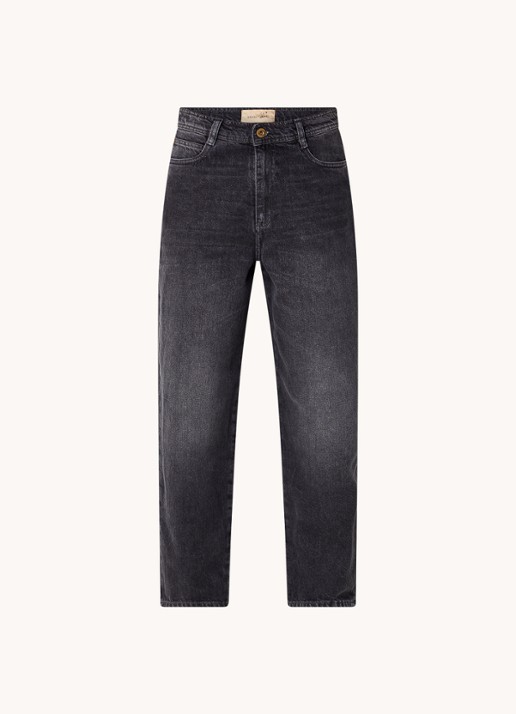 Sessùn Peter high waist cropped straight leg jeans met gekleurde wassing - voorkant zwart