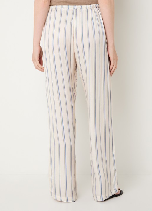 Sessùn Piuma high waist straight fit broek met steekszakken - achterkant gebroken wit
