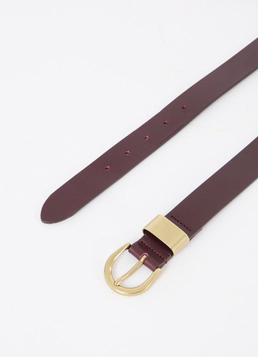 Sessùn Riem van leer - detail kastanjebruin