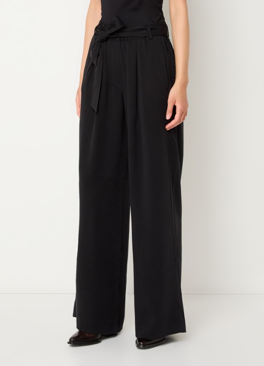 Sessùn Rim high waist wide fit pantalon  met strikceintuur