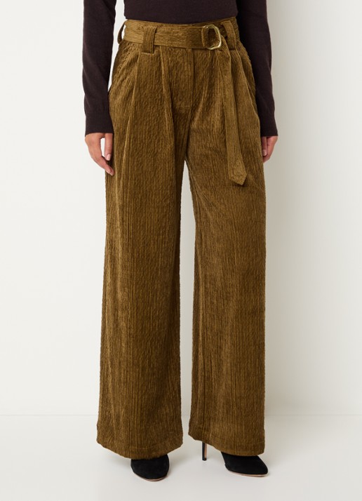 Sessùn Rivel high waist wide fit pantalon van corduroy