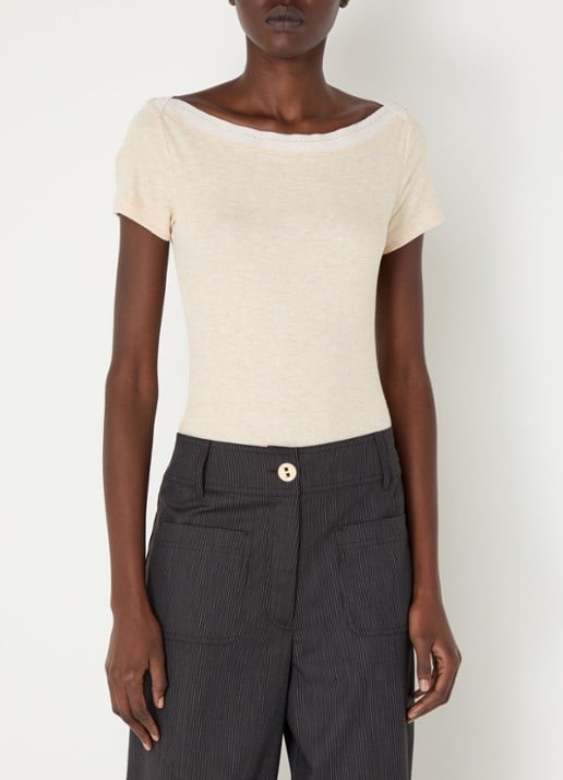 Sessùn Romuald T-shirt in wolblend met boothals