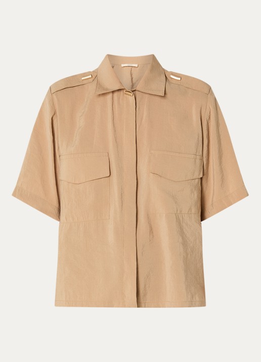 Sessùn Scoutiboy blouse met borstzakken - voorkant 3 beige