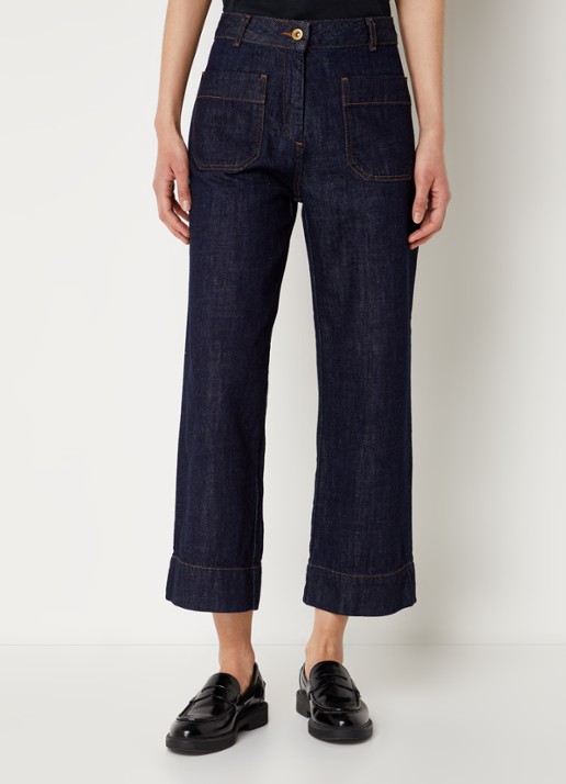 Sessùn Seakey high waist cropped regular fit jeans met opgestikte zakken