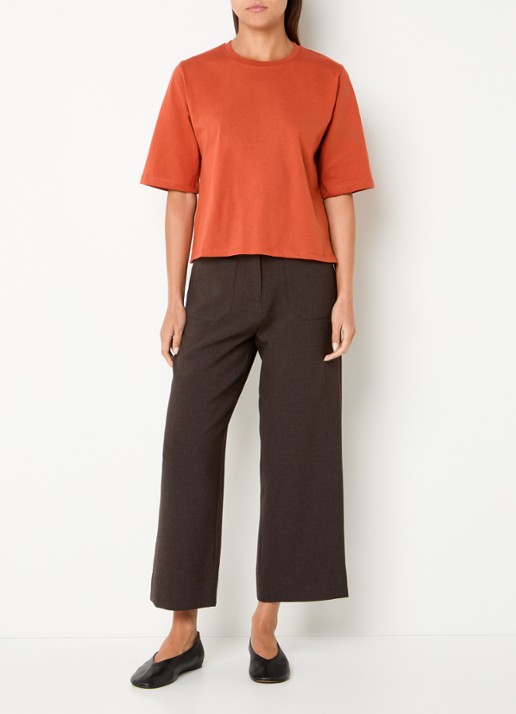 Sessùn Serge T-shirt met split - voorkant 2 orange