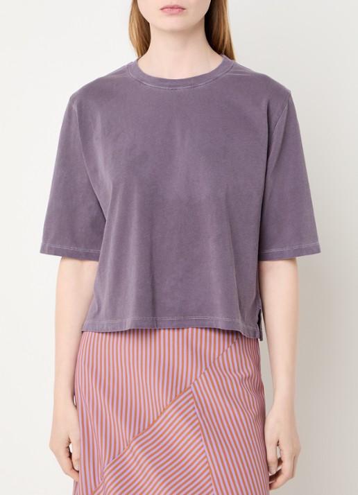 Sessùn Sergio T-shirt met ronde hals - detail lila