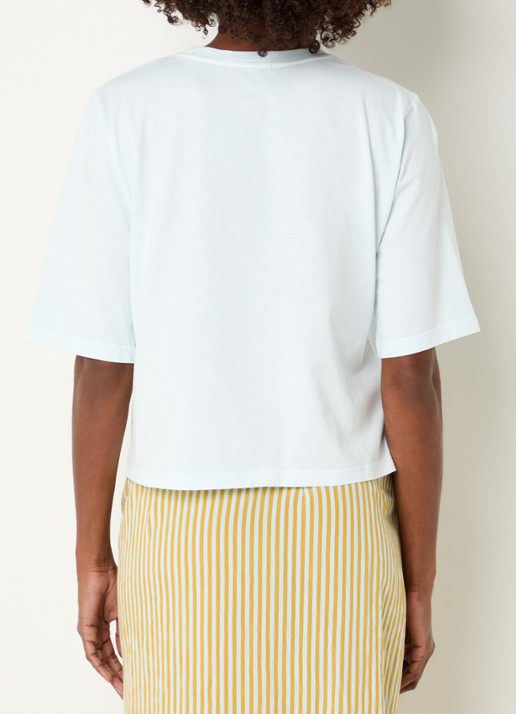 Sessùn Sergio T-shirt met ronde hals - achterkant 3 lichtblauw