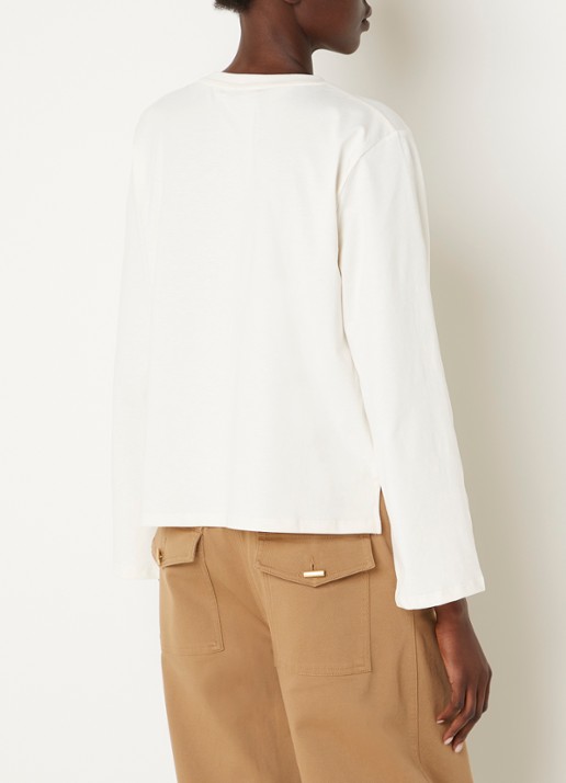 Sessùn Severiano long sleeve met borstzak - achterkant 2 wit