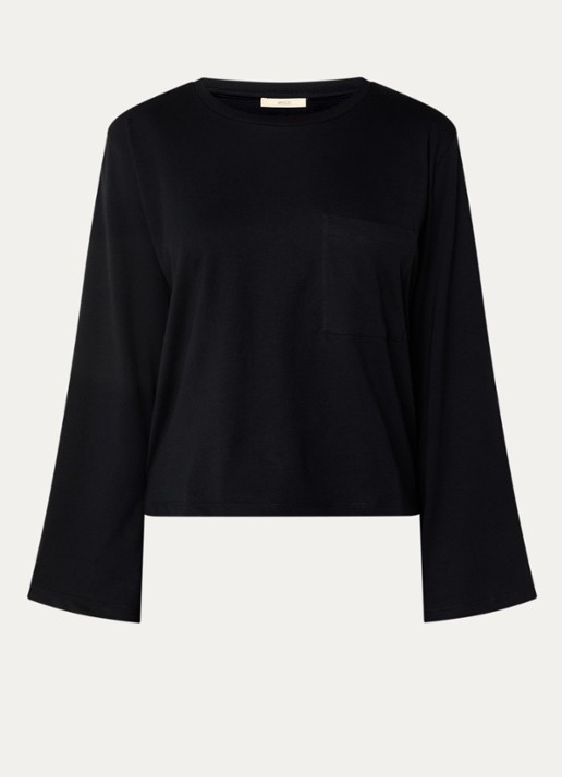 Sessùn Severiano long sleeve met borstzak - voorkant 3 zwart