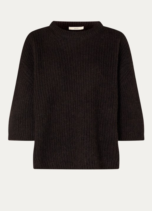 Sessùn Tallon ribgebreide trui in alpaca wolblend - voorkant 2 bruin