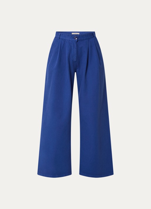 Sessùn Tamayo high waist palazzobroek met gekleurde wassing - voorkant kobaltblauw