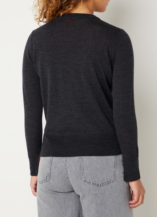 Sessùn Teshima fijngebreide pullover van wol - achterkant 4 antraciet