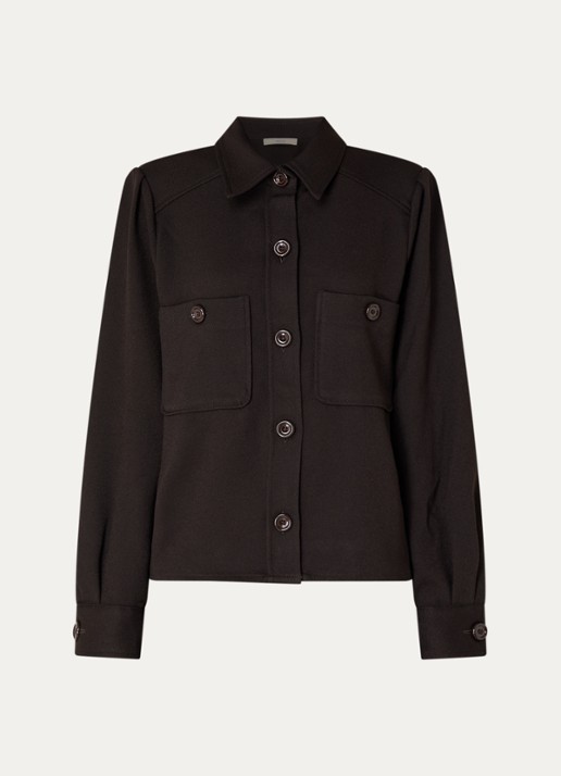 Sessùn Theodore blouse met opgestikte zakken - voorkant 3 bruin