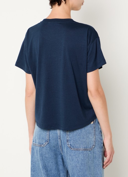 Sessùn Too cropped T-shirt  - achterkant 3 donkerblauw
