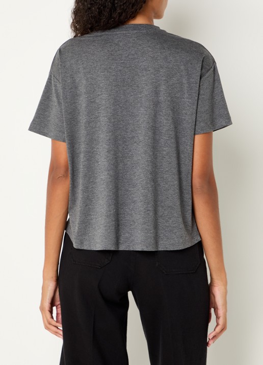 Sessùn Too T-shirt  met gemêleerd dessin - achterkant 3 donkergrijs