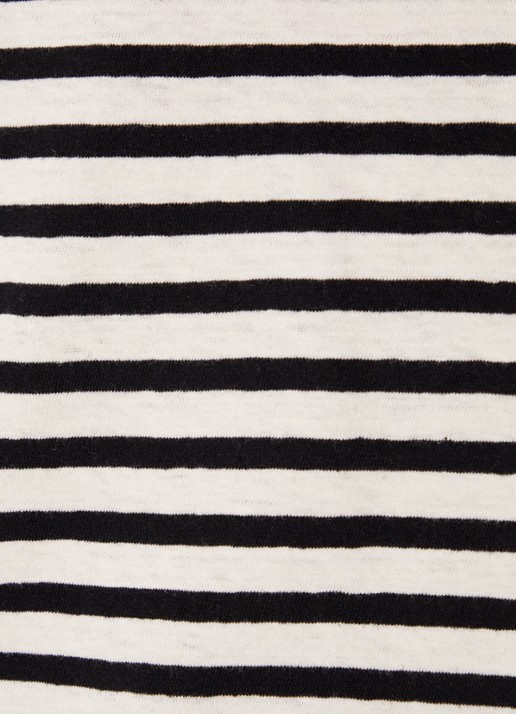 Sessùn Tooli T-shirt in linnenblend met streepprint - detail 4 zwart