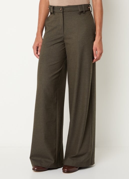 Sessùn Wesley high waist wide fit pantalon met steekzakken