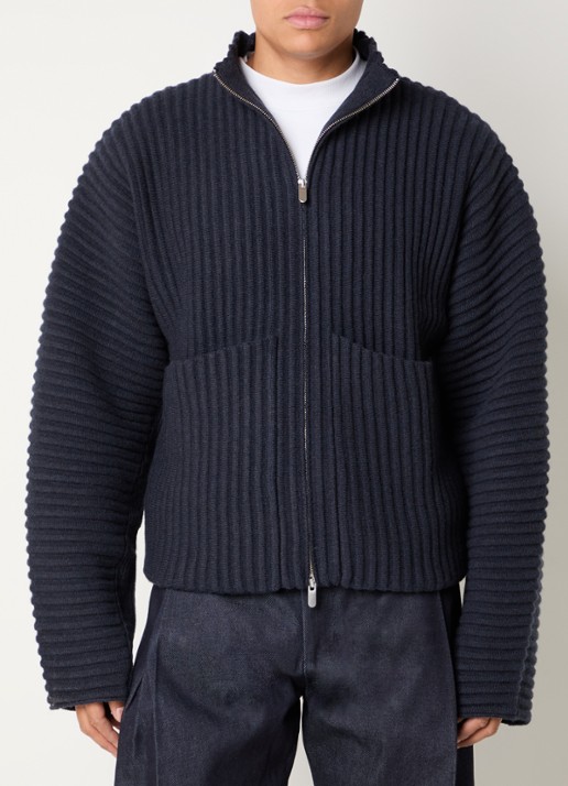 Seventh Globe grofgebreid vest van merino wol