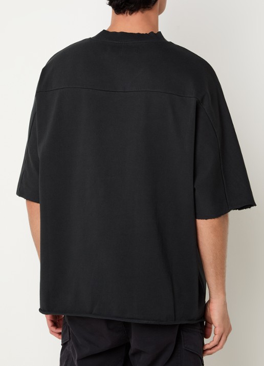 Seventh Kimono T-shirt met V-hals - achterkant 3 zwart