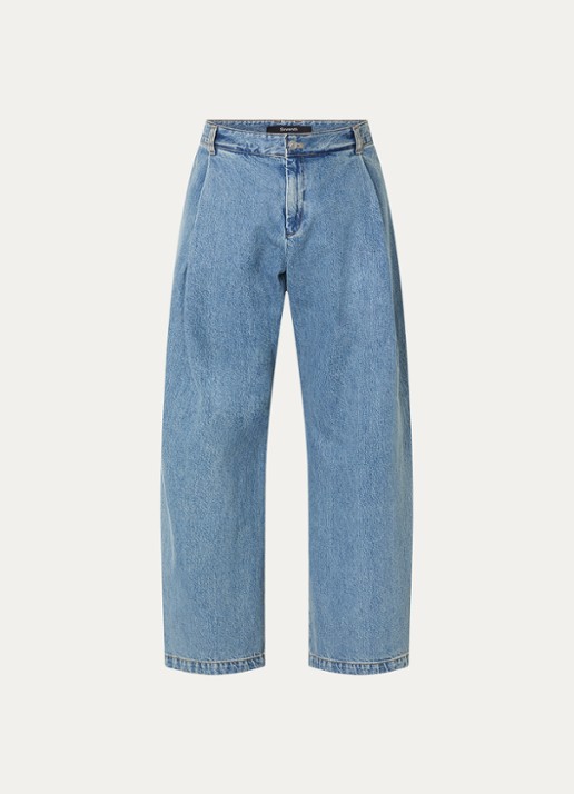 Seventh Loose fit jeans met medium wassing en plooidetail - voorkant indigo