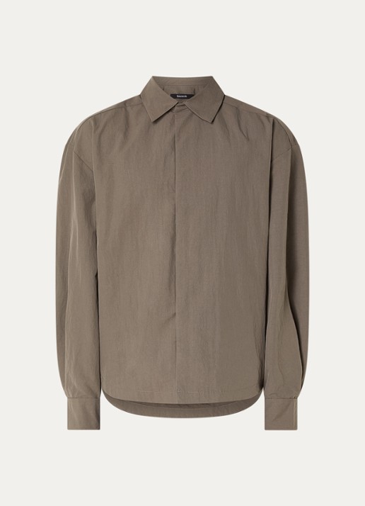 Seventh Oxford overshirt met steekzakken - voorkant 2 beige
