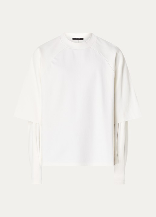 Seventh Raglan sweater met ronde hals - voorkant gebroken wit