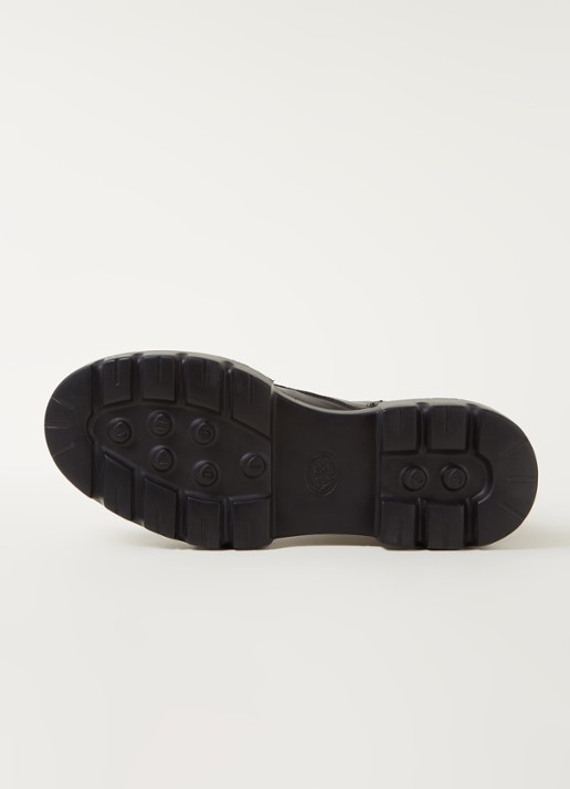 Shabbies Amsterdam Biker boot van leer  - detail 4 zwart