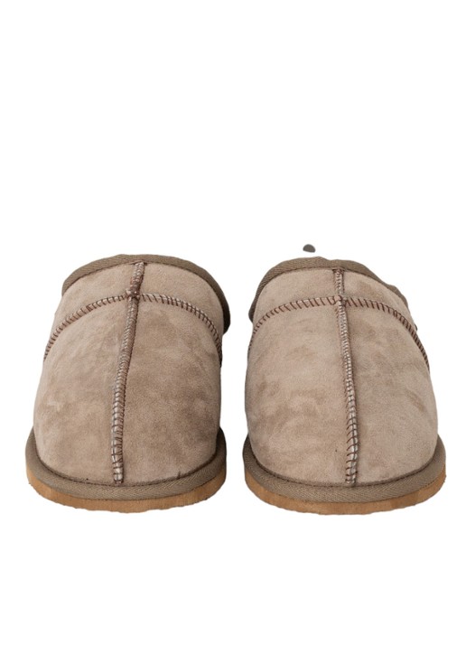 Shepherd Bobo pantoffel van schapensuède - detail 2 taupe