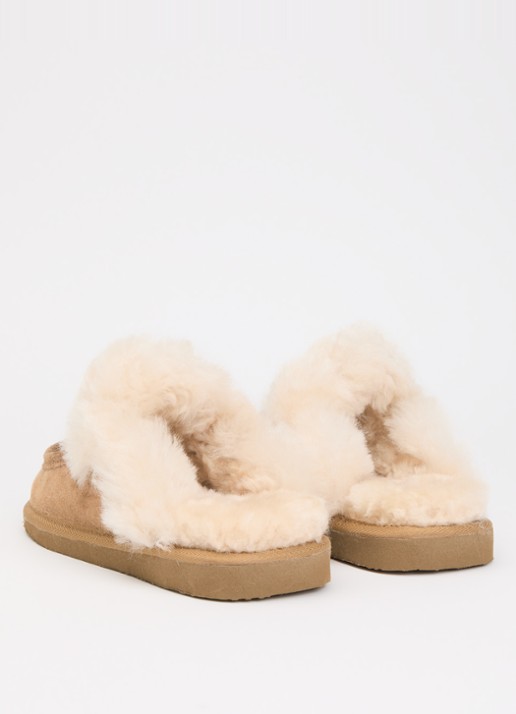 Shepherd Cabris pantoffel van suède - achterkant camel