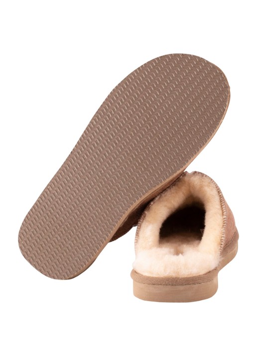 Shepherd Hugo pantoffel van schapenleer - voorkant 6 cognac