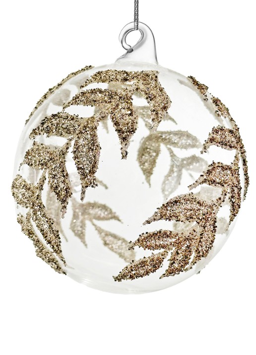 Shishi Bladeren kerstbal 10 cm