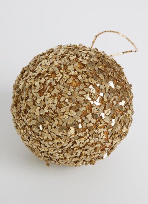 Shishi Flakes kerstbal 10 cm  - detail 3 goud