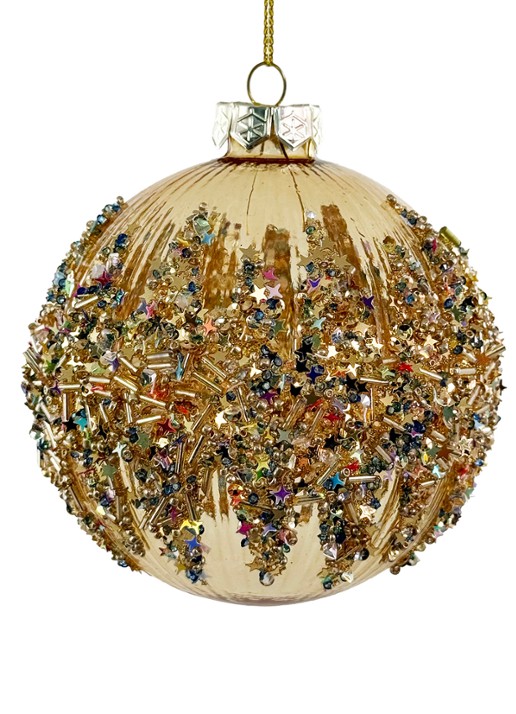 Shishi Glitter kerstbal 10 cm