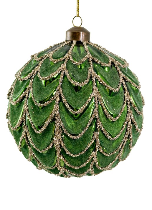 Shishi Glitter kerstbal 12 cm