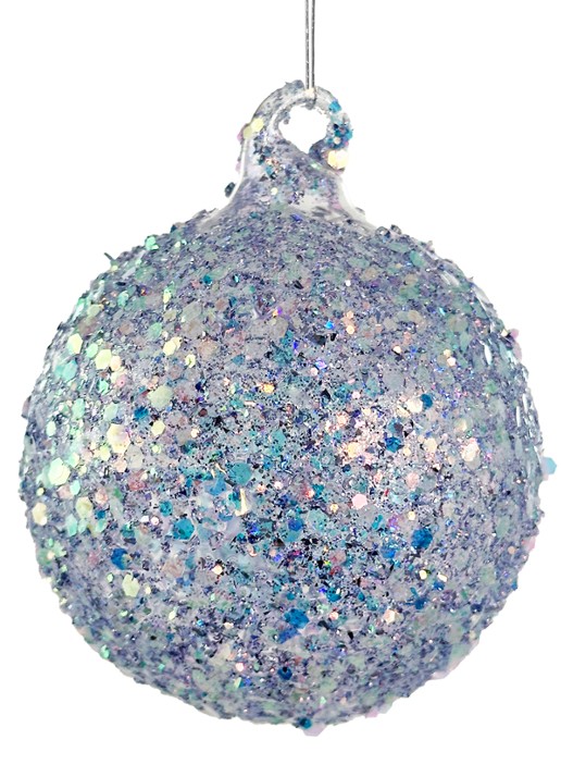 Shishi Kerstbal 8 cm - voorkant lichtblauw