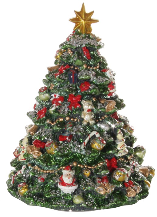 Shishi Kerstboom muziekdoos 16 cm