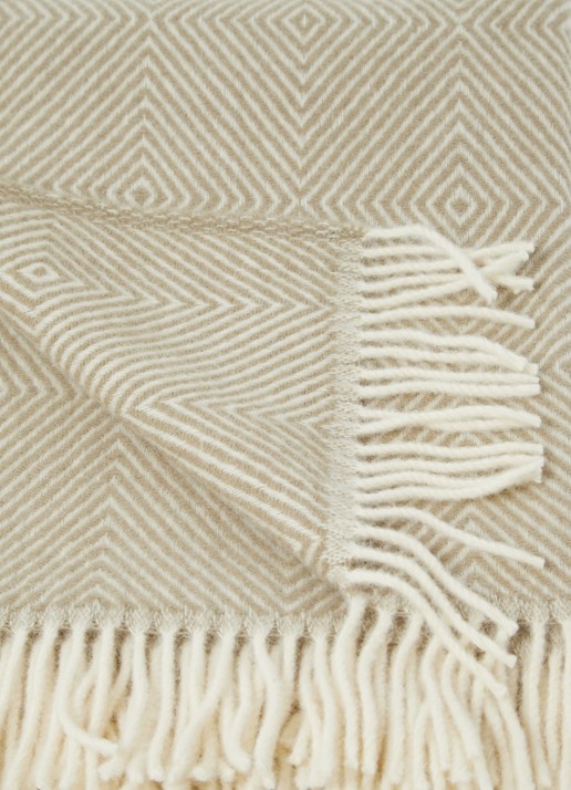 Silkeborg Uldspinderi Nature plaid van wol 140 x 240 cm - detail lichtgroen