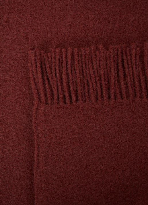 Silkeborg Uldspinderi Season plaid van wol 130 x 200 cm - detail kastanjebruin